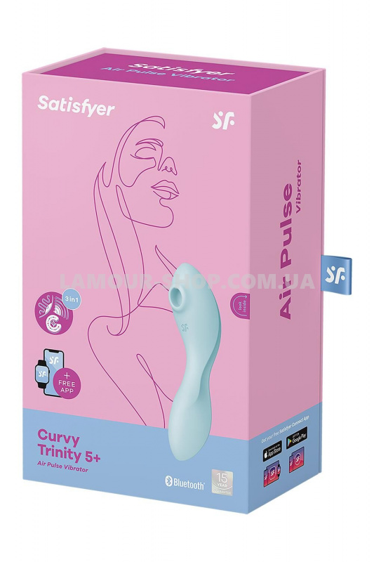 Satisfyer Вакуумний стимулятор із вібрацією Satisfyer Curvy Trinity 5 (Blue) фото фото Вакуумний стимулятор із вібрацією Satisfyer Curvy Trinity 5 (Blue)