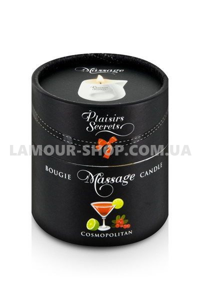 фото Масажна свічка Plaisirs Secrets Cosmopolitan (80 мл) подарункова упаковка