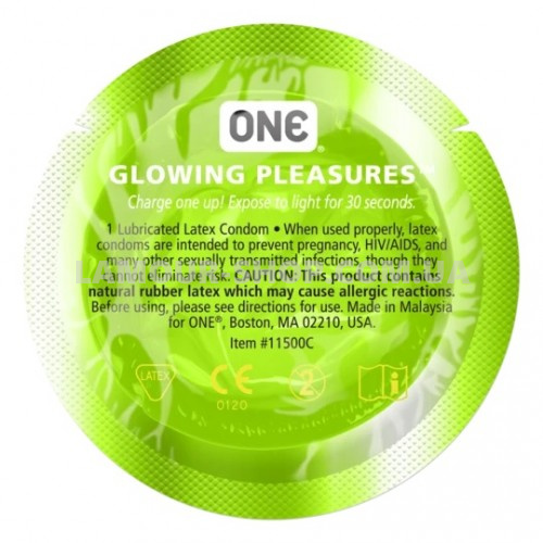 фото Презерватив Glowing Pleasures (светящиеся в темноте)
