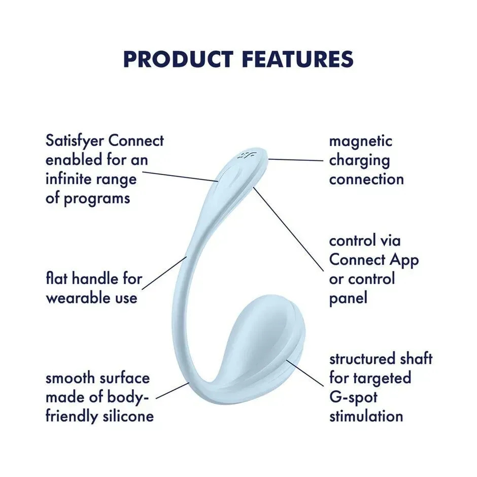 фото Смарт-віброяйце Satisfyer Smooth Petal Connect App Light Blue