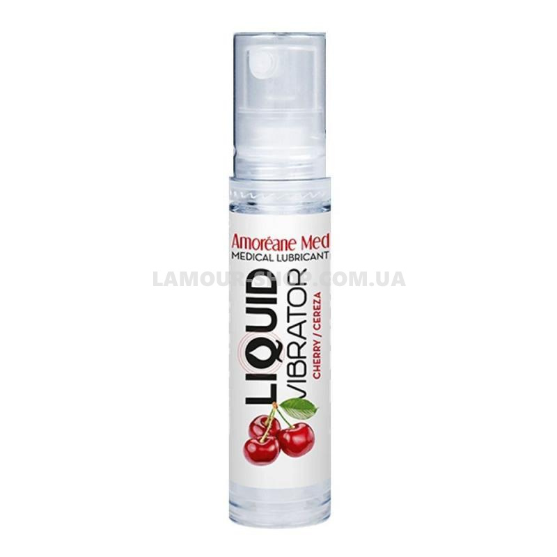 фото Лубрикант з ефектом вібрації Amoreane Med Liquid Vibrator Cherry (10 мл)