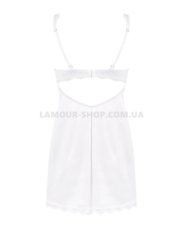 фото Сорочка  Obsessive Amor Blanco underwire chemise & thong white S/M