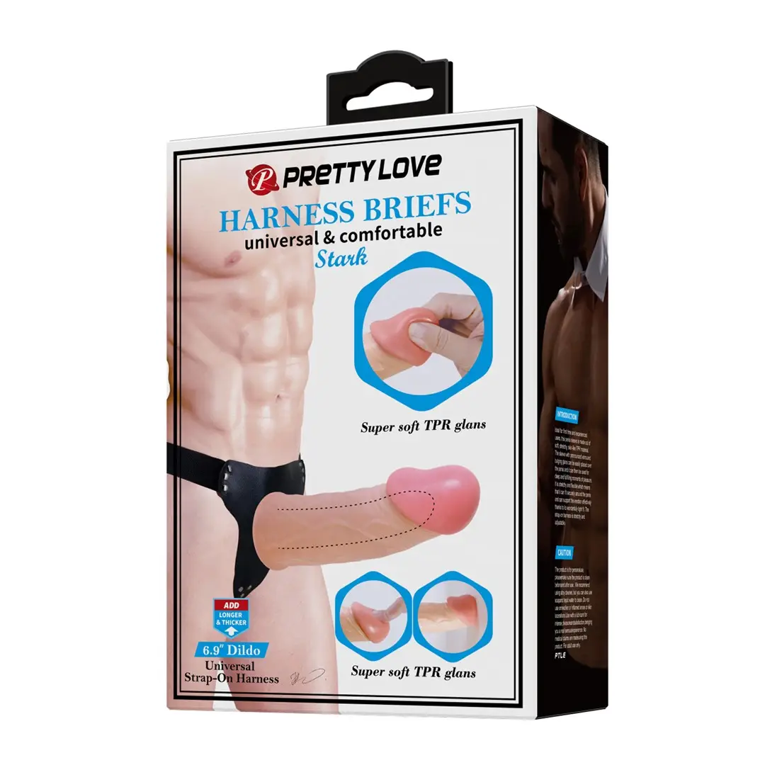 фото Страпон Pretty Love - HARNESS BRIEFS Stark Universal Strap-On Harness 6,9''
