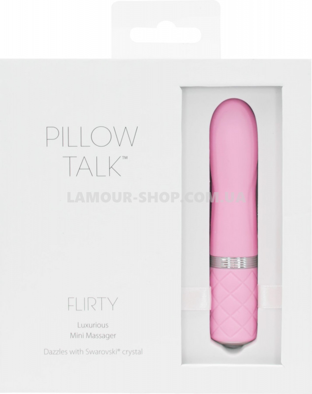 фото Вібратор PILLOW TALK - Flirty Pink з кристалом Сваровські, гнучка голівка