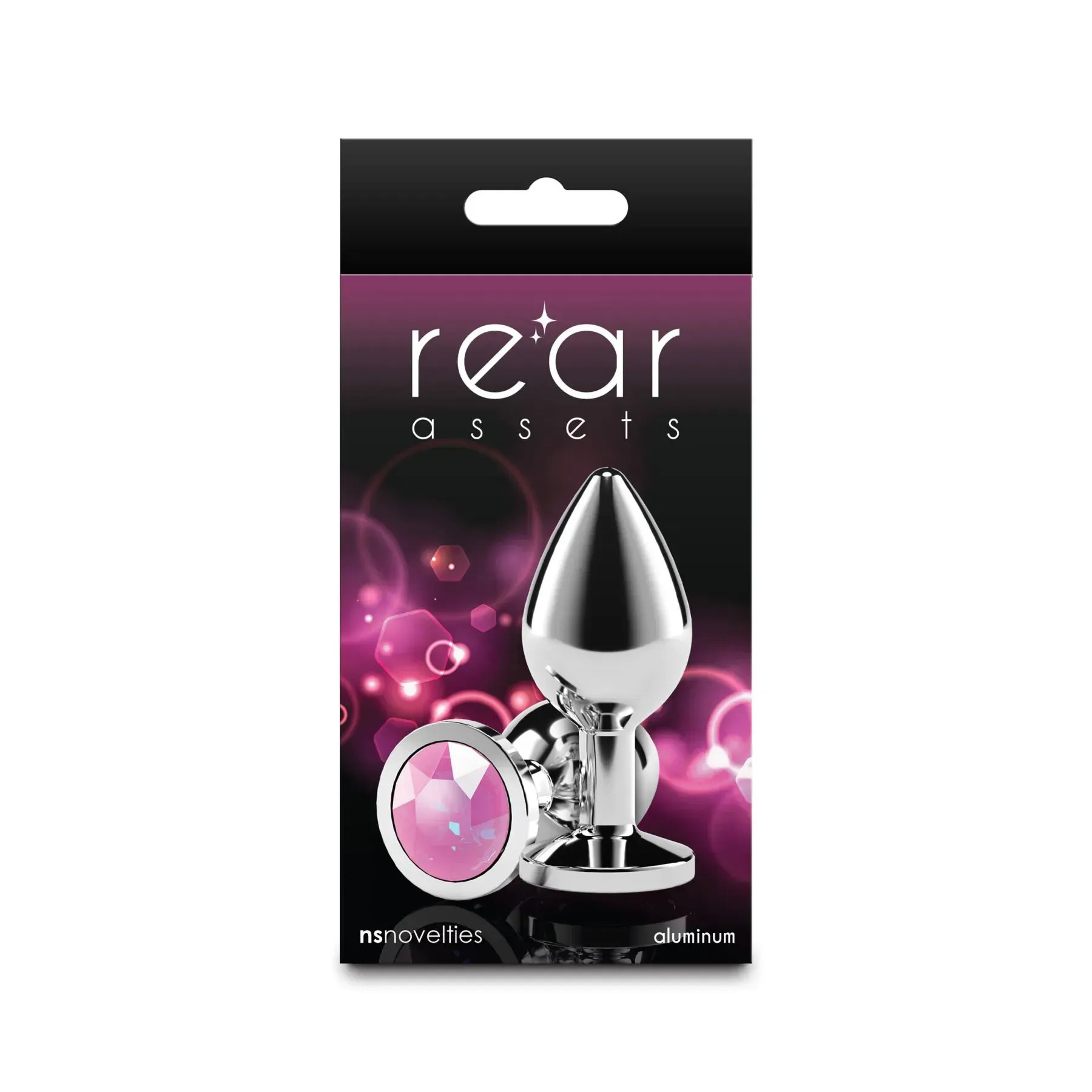 фото Анальна пробка  NS Novelties Rear Assets - Silver - Medium - Pink Gem
