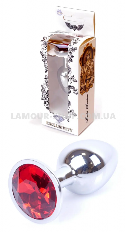 фото Анальна пробка Boss Series - Jewellery Silver PLUG Red S