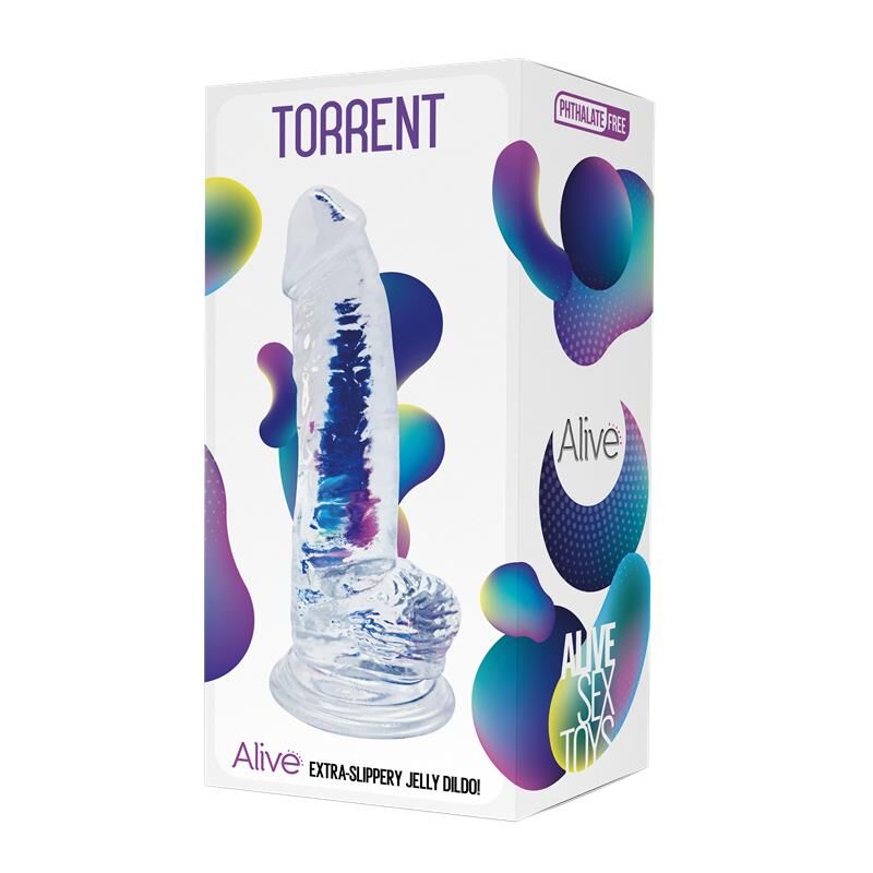 фото Фалоімітатор Alive Jelly Dildo Torrent, ТПЕ, присоска, діаметр 4.5 см