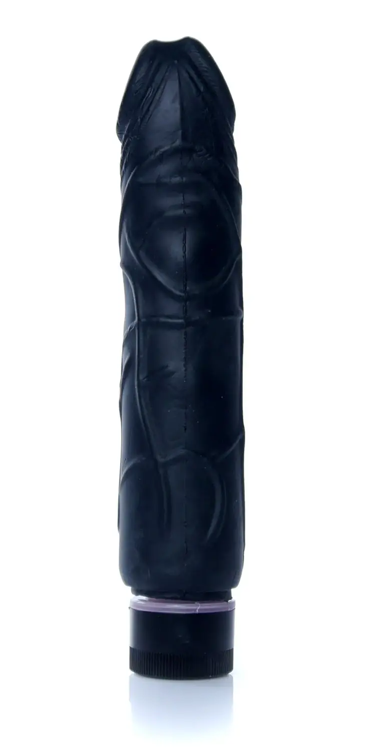 фото Вібратор Boss Series - Real Skin Black, (довжина 22 см, діаметр 4 см)