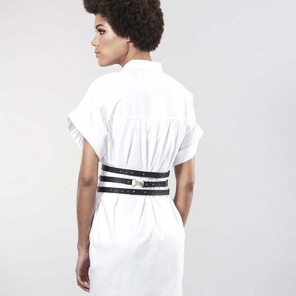 фото Портупея-пояс Bijoux Indiscrets MAZE - Wide Belt and Restraints Black, экокожа