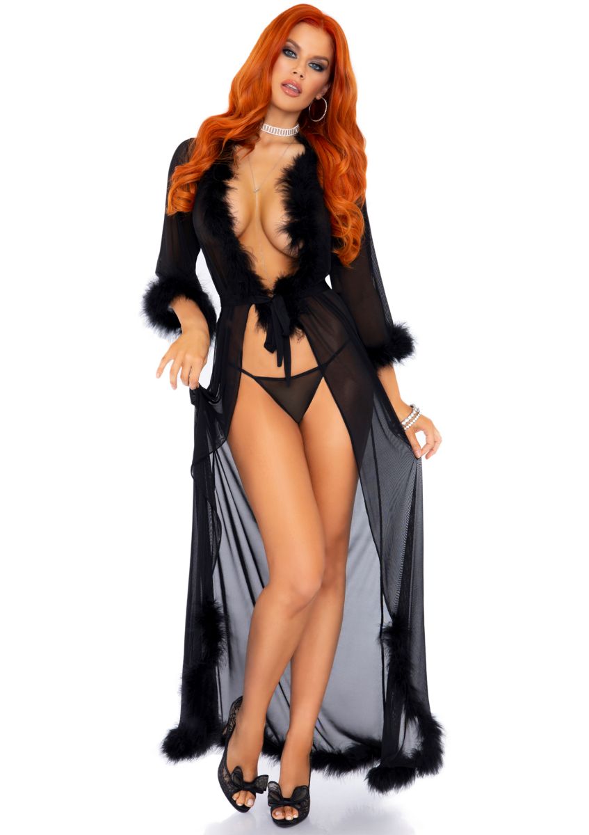 фото Комплект Marabou robe & string