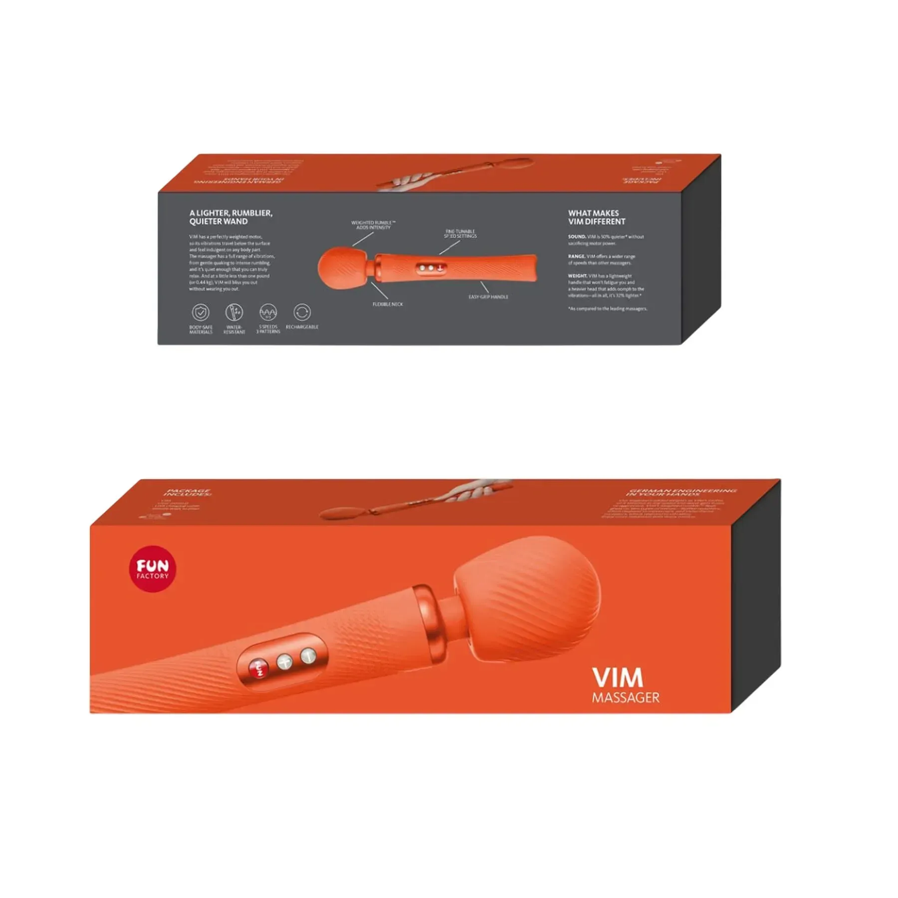 фото Вібромасажер Fun Factory VIM Vibrating Wand sunrise orange, суперпотужний