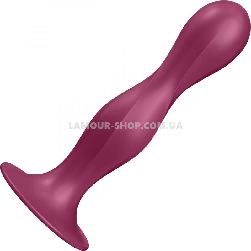 фото Дилдо Satisfyer Double Ball-R Red, унісекс, рухомі кульки всередині, на присосці