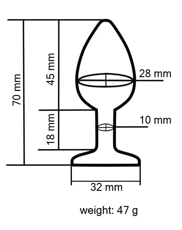фото Анальна пробка з кристалом EGZO - Silver Round Plug Red size S