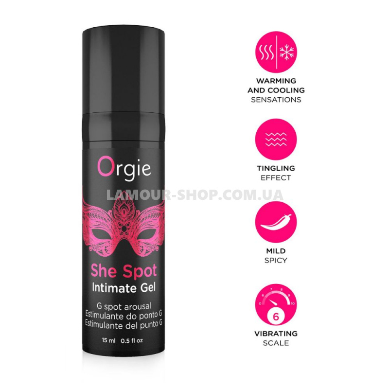 Orgie Гель для стимуляції точки G Orgie She Spot Intimate Gel, 15 мл, тепло-холод фото фото Гель для стимуляції точки G Orgie She Spot Intimate Gel, 15 мл, тепло-холод