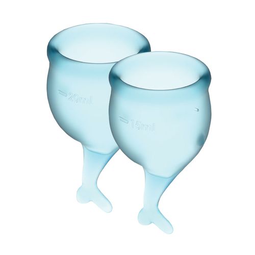 Набір менструальных чаш Satisfyer Feel Secure (light blue), 15мл и 20мл