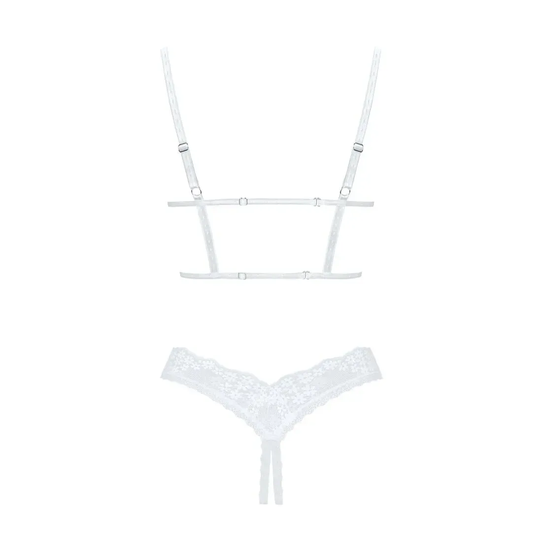 фото Комплект  Obsessive Heavenlly 2-pcs cupless set XS/S, відкриті груди, з дост