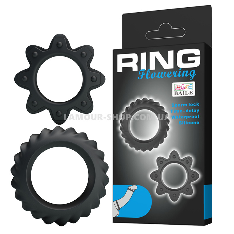 фото Эрекционное кольцо Ring Flowering 2x Rings Black