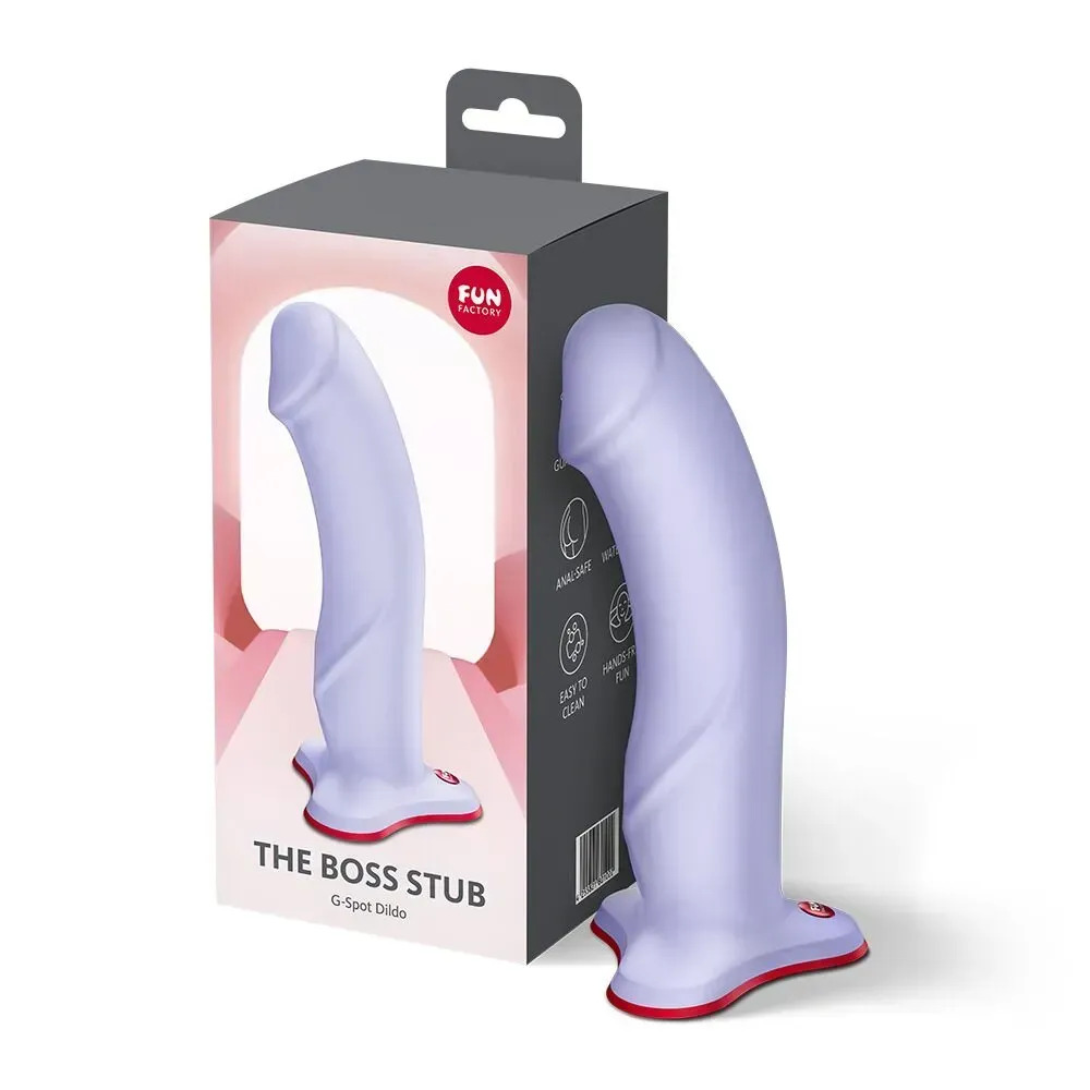 фото Фалоімітатор Fun Factory THE BOSS STUB Purple, реалістична текстура, довжина 17,9 см,