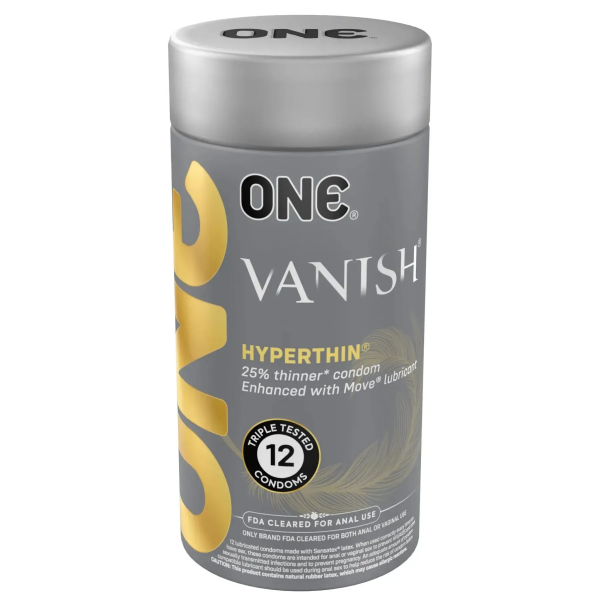 Презервативи ONE Vanish Hyperthin, 12 шт, ультратонкі, зі змазкою