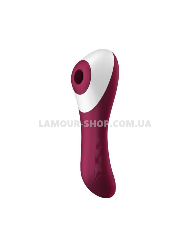 фото Вакуумний стимулятор із вібрацією Satisfyer Dual Crush Wine Red