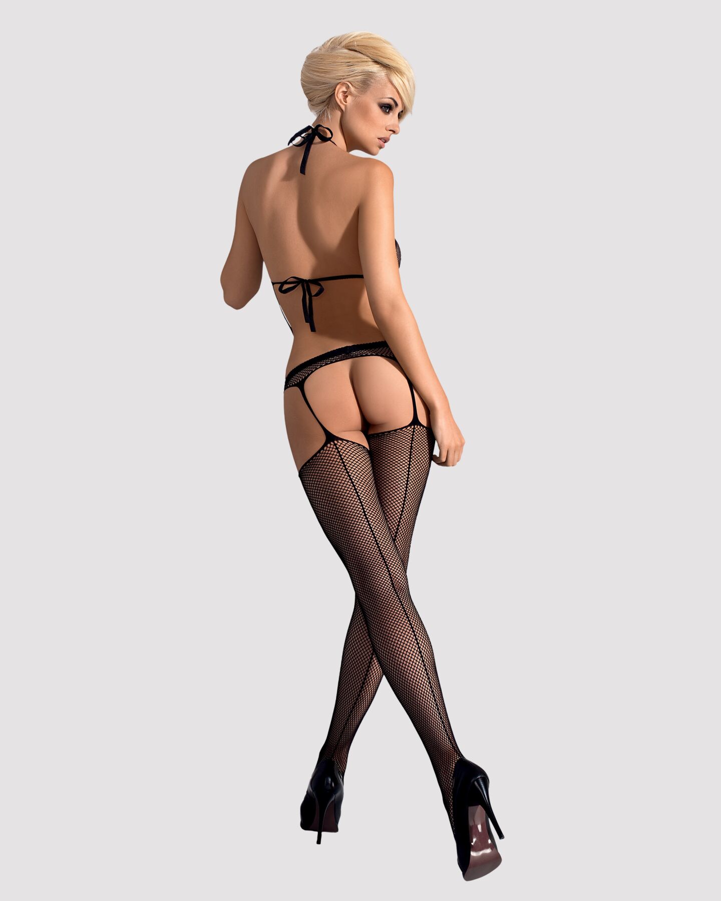 фото Бодістокінг з імітацією топа, пояса та панчохи Obsessive Bodystocking N108 