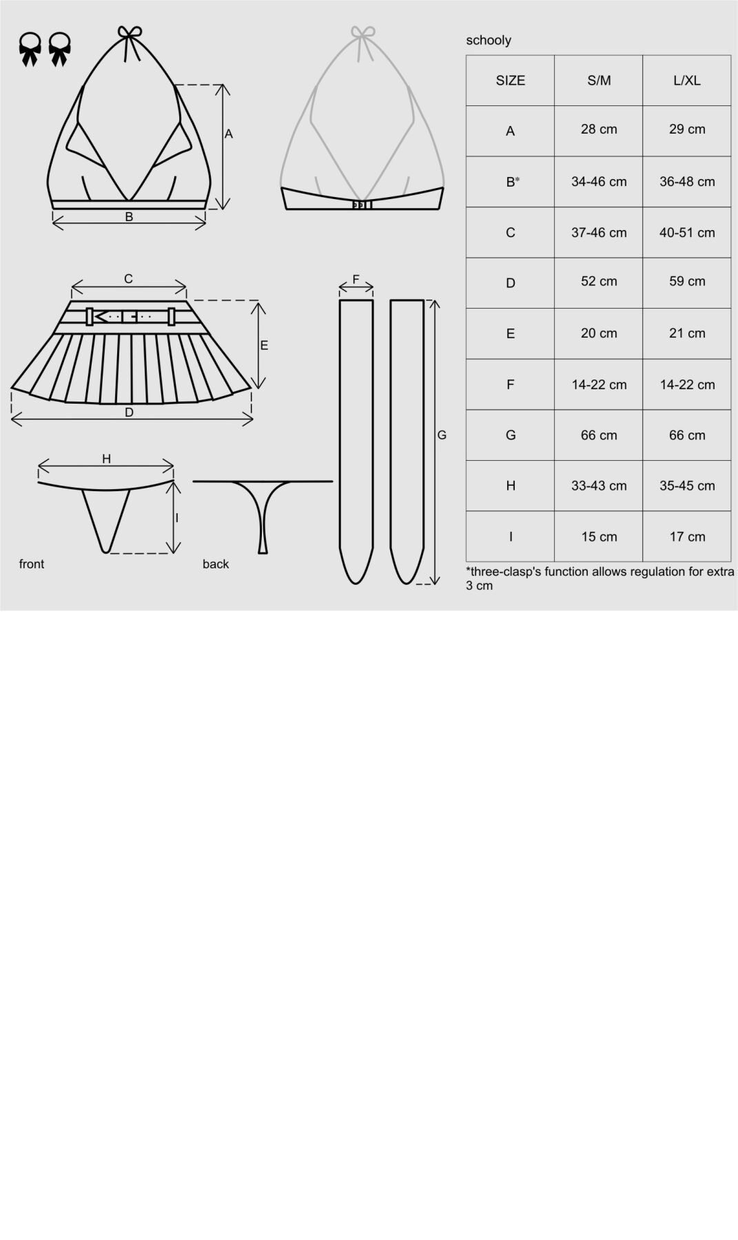 фото Рольовий костюм Obsessive Schooly 5 pcs costume S/M