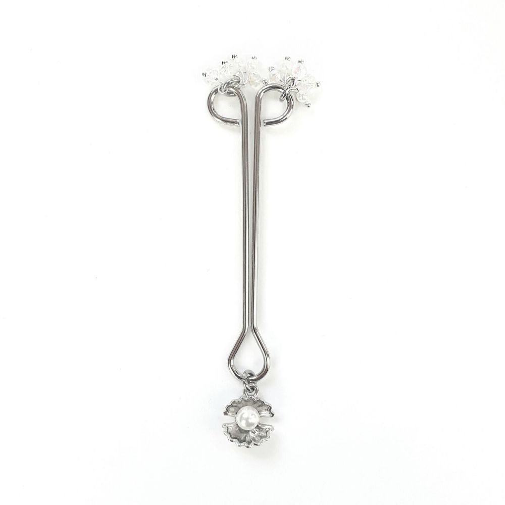 фото Затискач для клітора перлина з мушлею та кристалами Art of Sex 