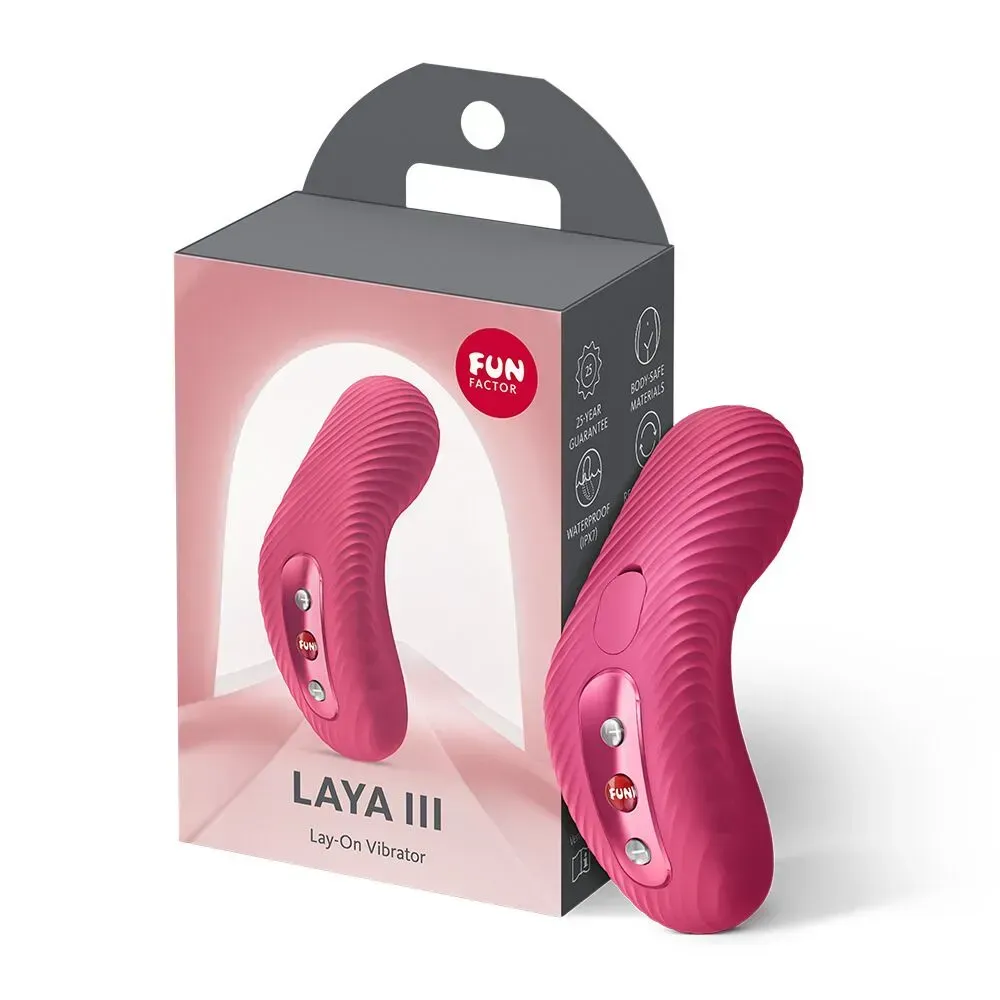 фото Накладний вібратор Fun Factory LAYA III Raspberry, ефект постукування пальцем