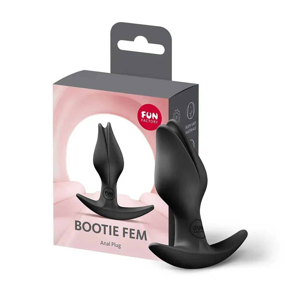 фото Анальна пробка Fun Factory BOOTIE FEM Black, у вигляді бутона, РОЖЕВА