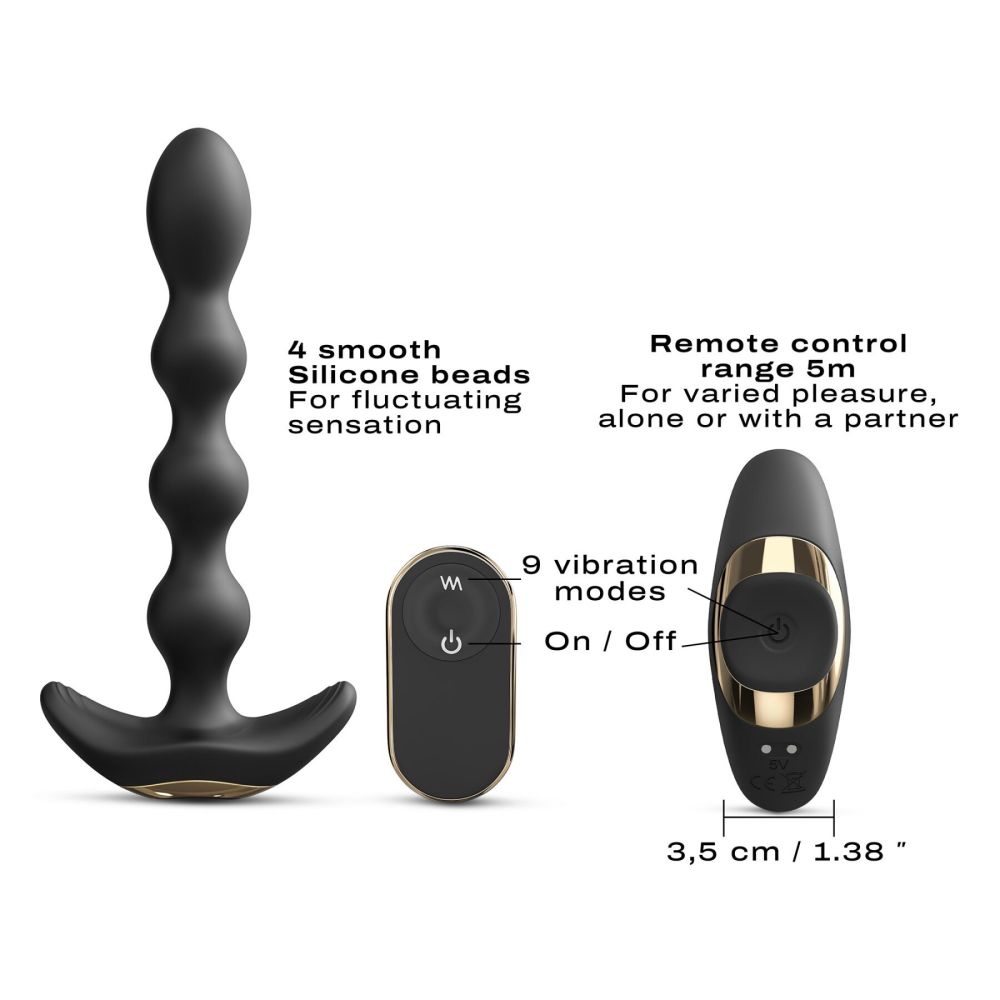 фото Анальний вібратор-намисто Dorcel FLEXI BALLS, гнучкий стовбур, пульт ДК