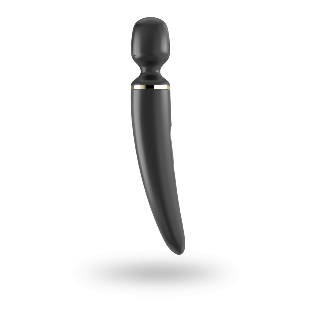 фото Вібромасажер Satisfyer Wand-er Woman (Black/Gold), водонепроникний, потужний
