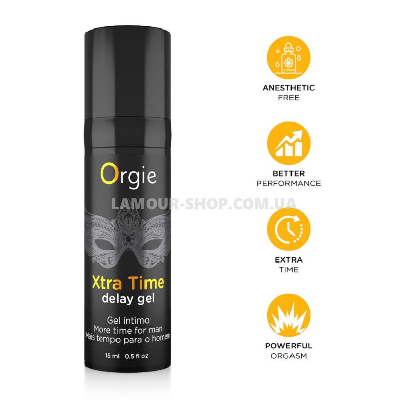 Orgie Гель-пролонгатор Orgie Xtra Time Delay Gel, 15 мл, на водній основі фото фото Гель-пролонгатор Orgie Xtra Time Delay Gel, 15 мл, на водній основі