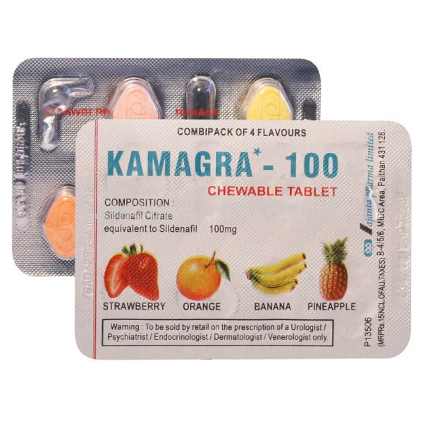 фото Таблетки Kamagra Chewable Fruit 100 MГ 