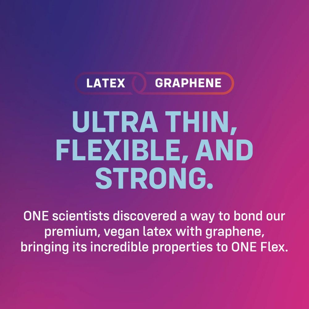 фото Презервативи ONE Flex Graphene, 10 шт, супертонкі, дуже міцні, подарункове пакованнz