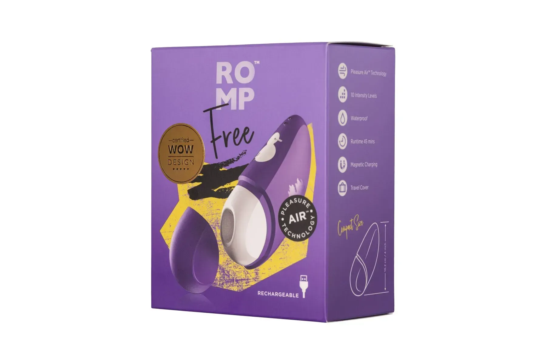 фото Вакуумний кліторальний стимулятор  Romp Free, дорожній чохол, 10 рівнів інтенс