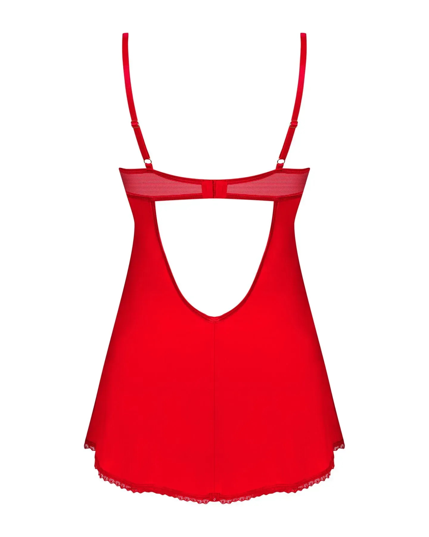 фото Пеньюар  Obsessive Ingridia chemise & thong XS/S, червоний, сорочка, стрінги