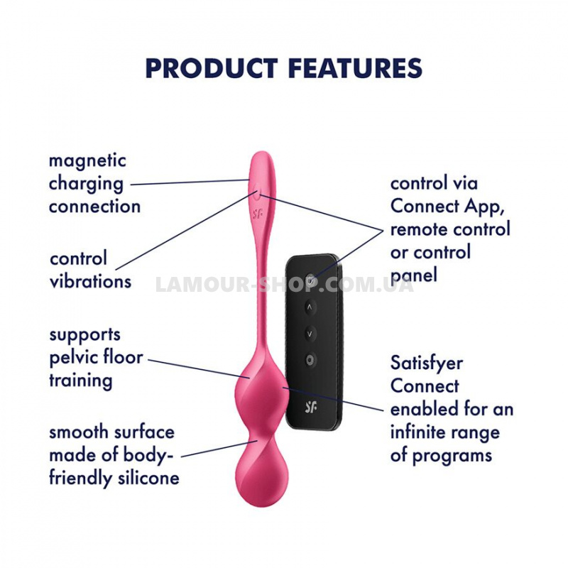 фото Вагінальні смарт-кульки Satisfyer Love Birds 2 Connect App Red, 86 г
