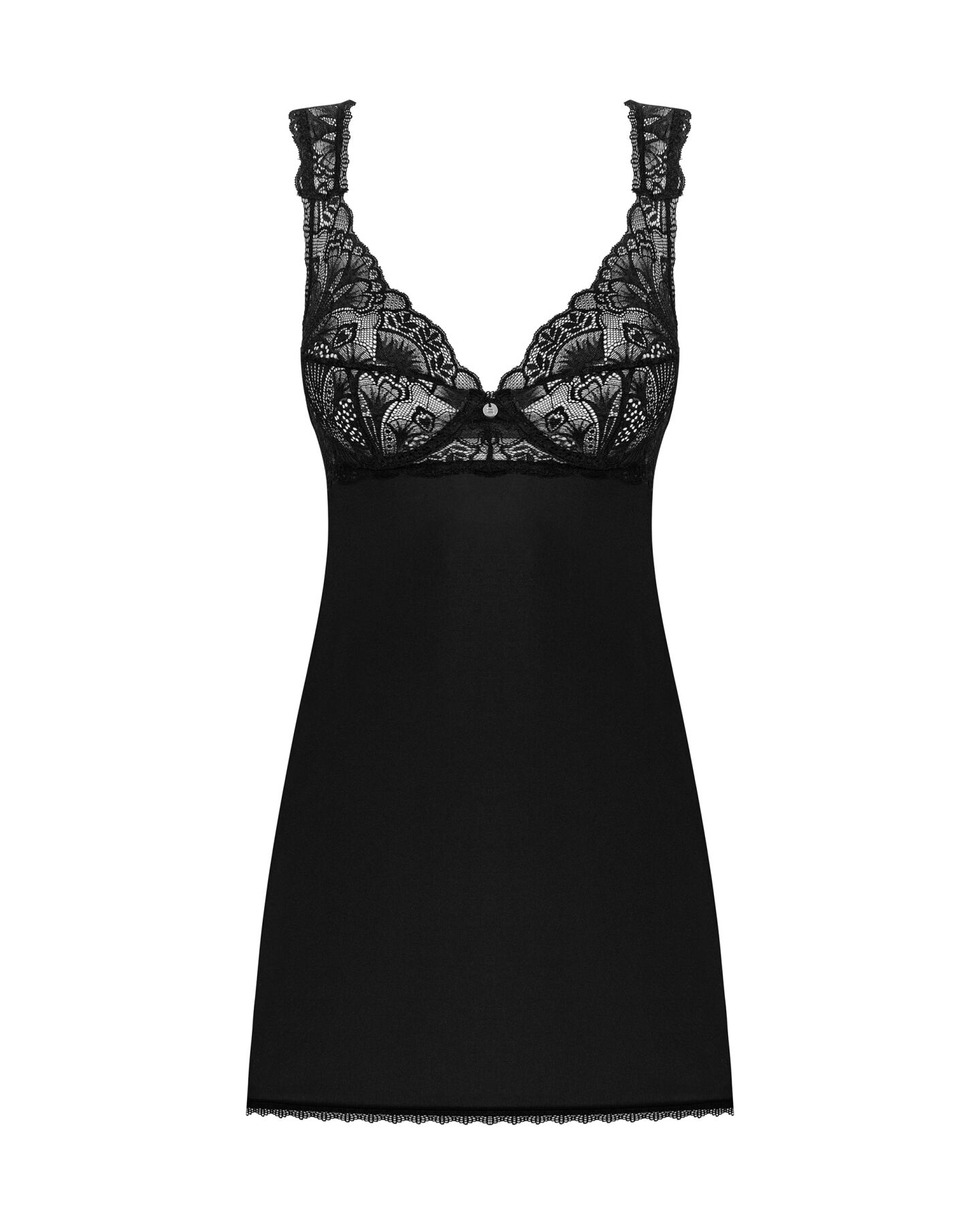 фото Сорочка бебі-дол з мереживом  Obsessive Donna Dream babydoll XL/2XL Blac
