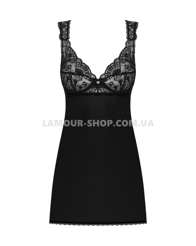 Obsessive Сорочка бебі-дол з мереживом  Obsessive Donna Dream babydoll M/L Black фото фото Сорочка бебі-дол з мереживом  Obsessive Donna Dream babydoll M/L Black