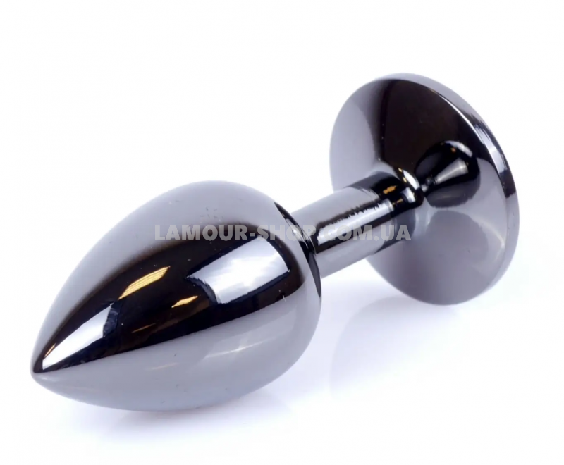 фото Анальна пробка Boss Series - Jewellery Dark Silver PLUG Light Blue S