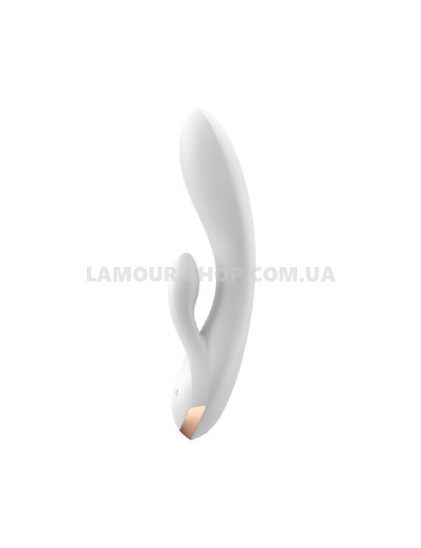 Satisfyer Смарт вібратор кролик із подвійним відростком Satisfyer Double Flex White фото фото Смарт вібратор кролик із подвійним відростком Satisfyer Double Flex White