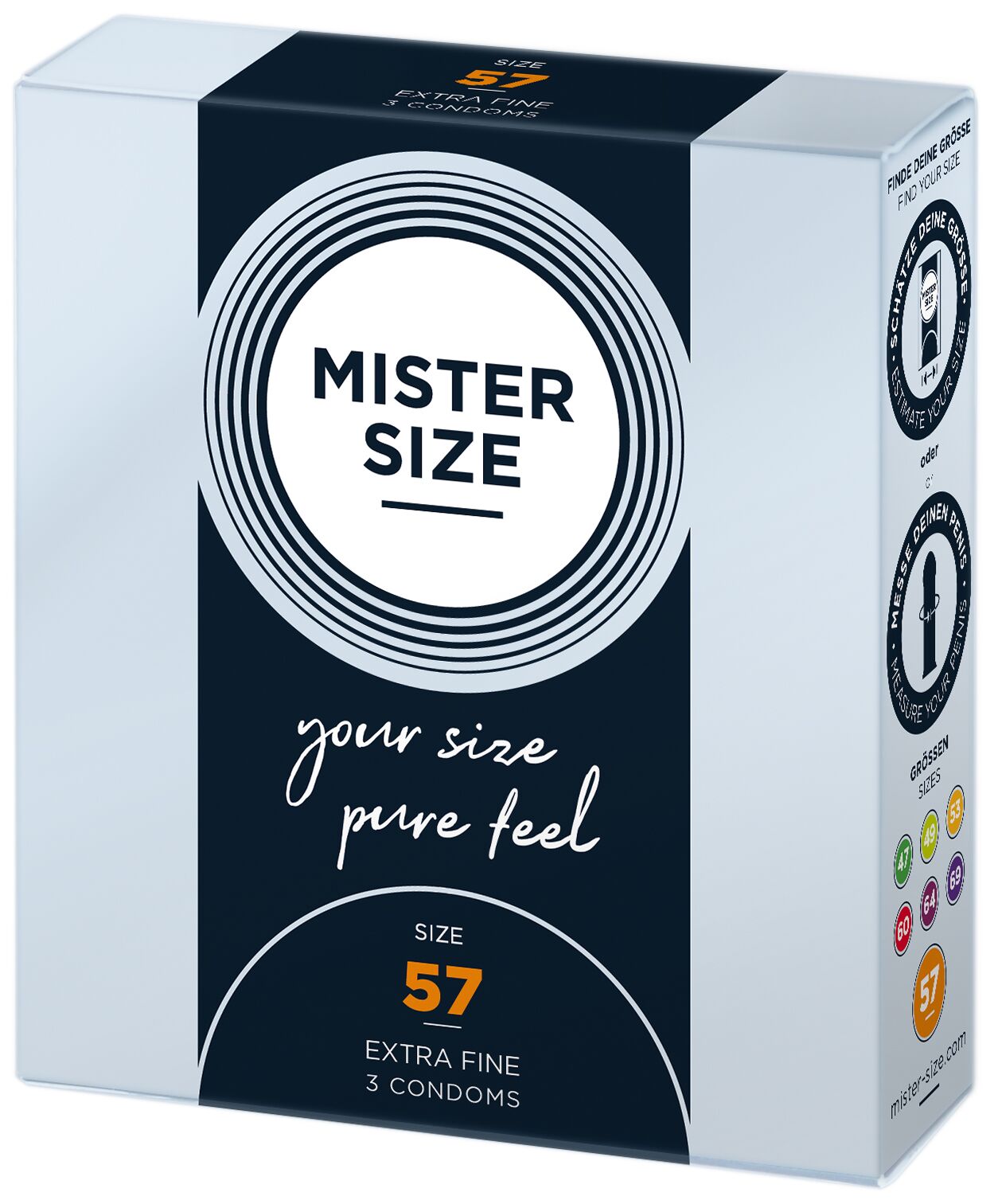 фото Презервативи Mister Size - pure feel - 57 (3 condoms), товщина 0,05 мм