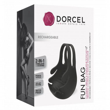 фото Эрекционное кольцо с вибрацией и стимуляцией мошонки Dorcel FUN BAG