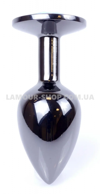 фото Анальна пробка Boss Series - Jewellery Dark Silver PLUG Light Blue S