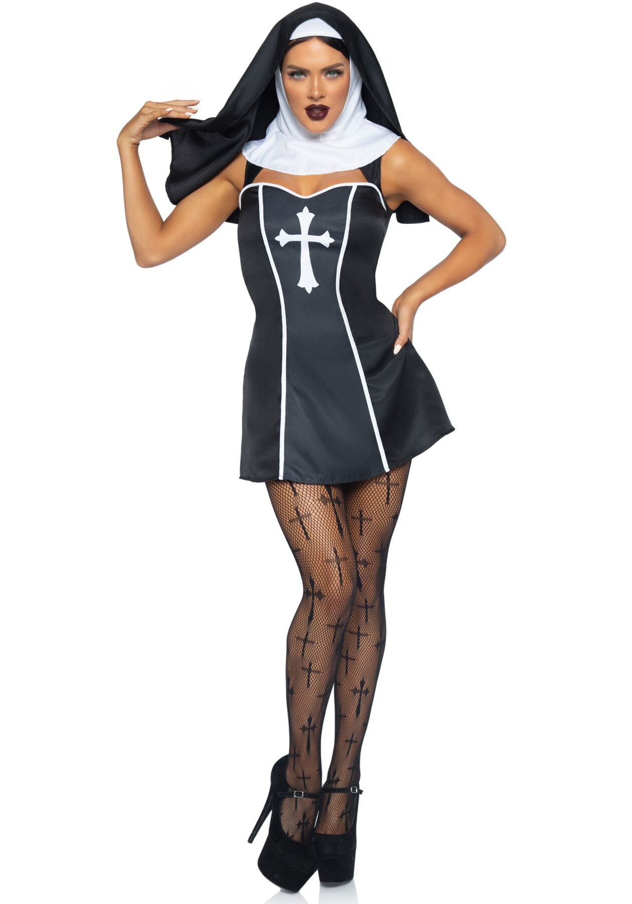 фото Костюм черниці Leg Avenue Naughty Nun M, сукня, головний убір
