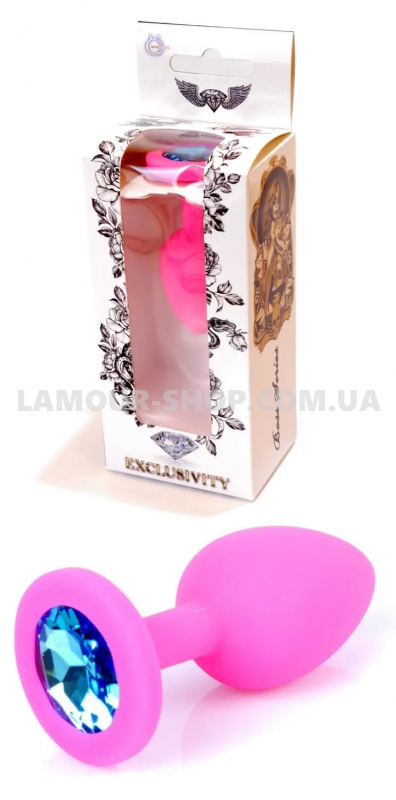 фото Aнальний затор Boss Series - Jewellery Pink Silicon PLUG Small Light Blue