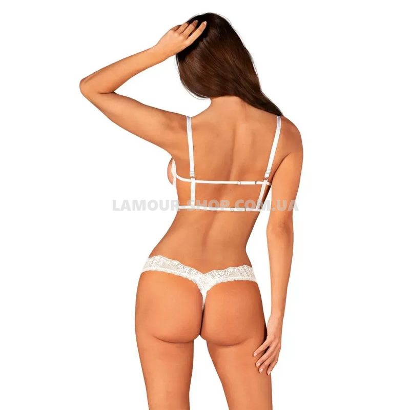 фото Комплект  Obsessive Heavenlly 2-pcs cupless set XS/S, відкриті груди, з дост