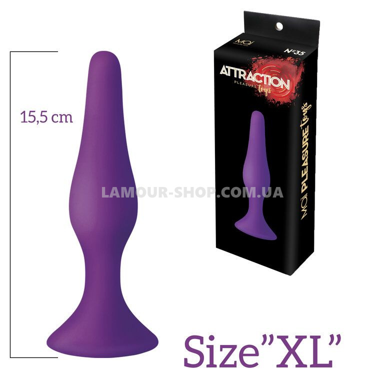 фото Анальная пробка MAI Attraction Toys №35 Purple, длина 15,5см, диаметр 3,8