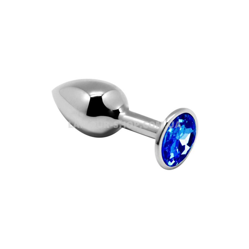 фото Металева анальна пробка з кристалом Alive Mini Metal Butt Plug Blue S