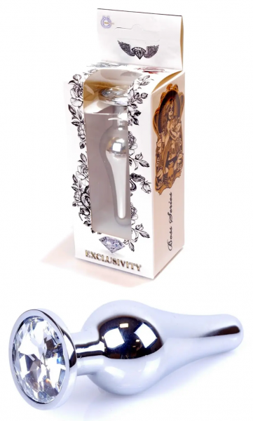 Анальна пробка Boss Series - Jewellery Silver BUTT PLUG Clear